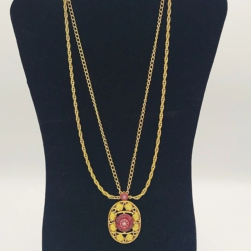 Celebrity NY Vintage Pendant Moroccan Matrix Necklace